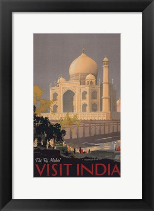 Framed Art Taj Mahal - Visit India Wall Decor 18x24 Artwork