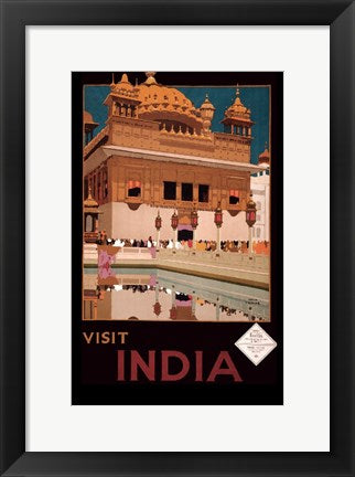 Framed Art Visit India Wall Decor 18x24 Artwork