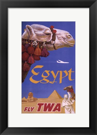 Framed Art Egypt - Fly TWA Framed Art for your Home Wall Decor 18x24 Artwork