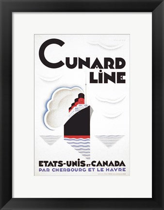 Framed Art Cunard Line - Canada Framed Art for your Home Wall Decor 18x24 Artwork