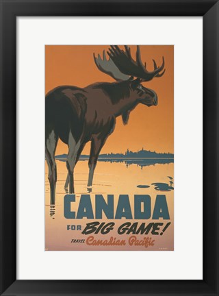 Framed Art Canada - For Big Game Framed Art for your Home Wall Decor 18x24 Artwork