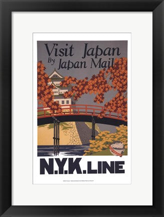Framed Art Visit Japan Wall Decor 18x24 Artwork