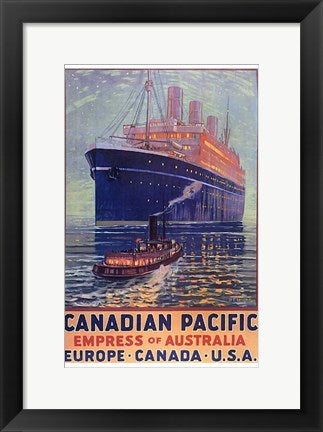 Framed Art Framed Canadian Pacific - Empress of Australia Wall Decor18x24 Artwork