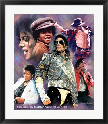 Framed Michael Jackson - The King of Pop by Wishum Gregory