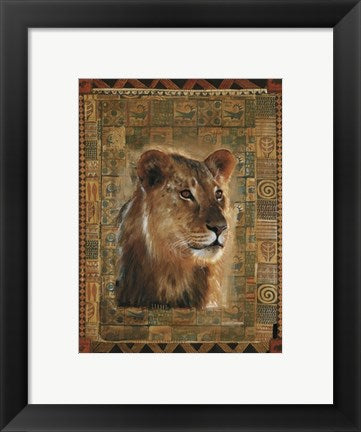 Framed Art Lion by Rob Hefferan | 11 3/4 x 9 1/2