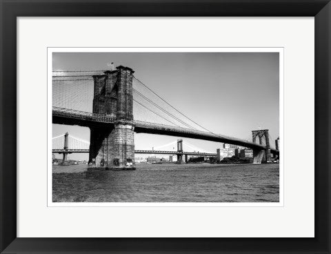Framed Brooklyn Bridge and Manhattan Bridge, Day by Phil Maier