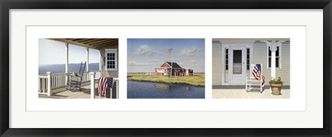 Framed Summer Trio (triptych) by Daniel Pollera | 12 x 38 1/2