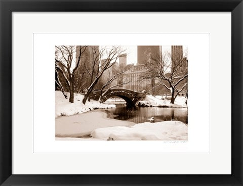 Framed Art Central Park, Plaza in Winter (sepia) by Viktor Balkind