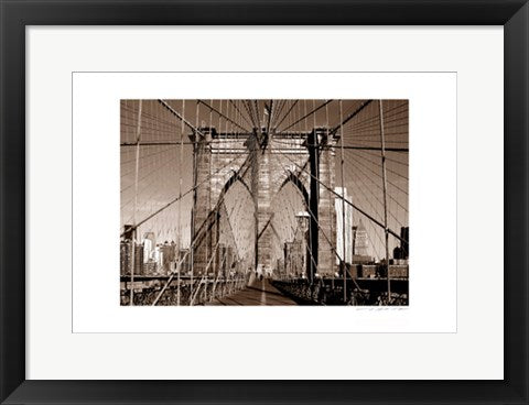 Framed Art Brooklyn Bridge (sepia) by Viktor Balkind | 13 x 19