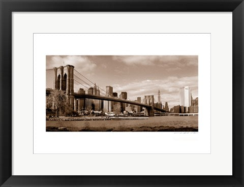 Framed Art Brooklyn Bridge, Skyline by Viktor Balkind | 13 x 19