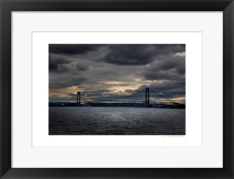 Framed Art NYC Bridge, Water & Sky by Viktor Balkind | 13 x 19