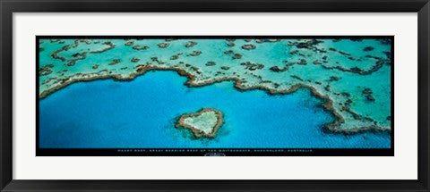 Framed Heart Reef, Great Barrier Reef by Grant Faint | 13 x 37