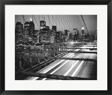 Framed Manhattan at Night by Trefor Ball | 15 3/4 x 19 3/4