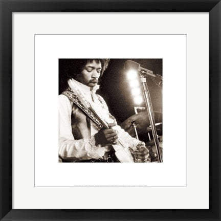 Framed Art Jimi Hendix: Guitar 16 x 16