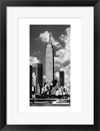 Framed Art Empire State Building, with Ship by Viktor Balkind | 19 x 13