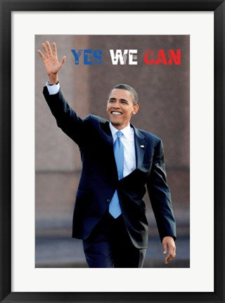 Framed Barack Obama: Yes We Can 20 x 16
