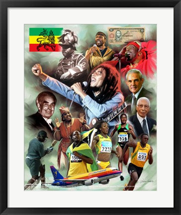 Framed Jamaica: Out of Many One by Wishum Gregory | 24 x 20