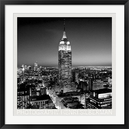 Framed Art Empire State Building at Night by Henri Silberman | 27 1/2 x 27 1/2...