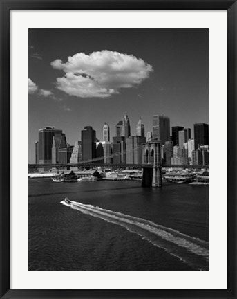 Framed White Cloud Over Brooklyn Bridge by Henri Silberman