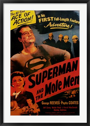 Framed Superman and the Mole Men 35 1/2 x 24