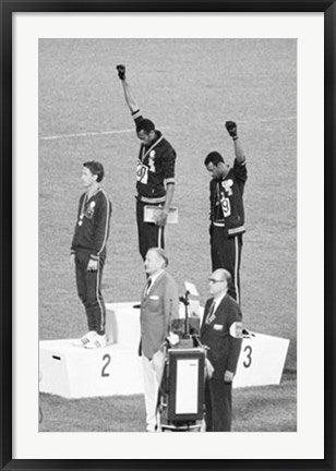 Framed Black Power Olympic Medalists, Mexico City, 1968 