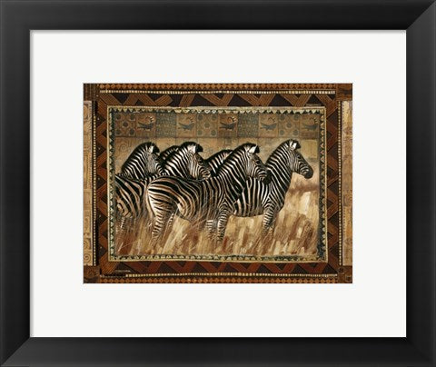 Framed Art Zebras by Rob Hefferan | 9 1/2 x 11 3/4