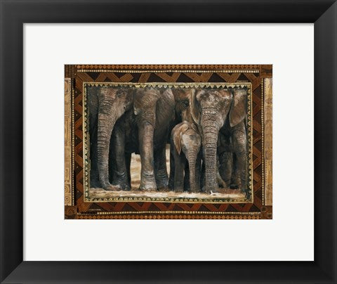 Framed Art Elephants by Rob Hefferan | 9 1/2 x 11 3/4