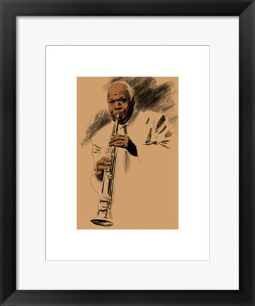 Framed Art Sidney Bechet by Clifford Faust | 17 x 13