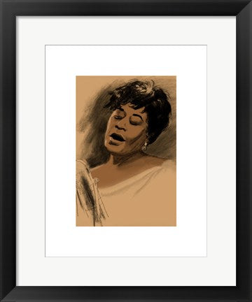 Framed Art Ella Fitzgerald by Clifford Faust | 17 x 13