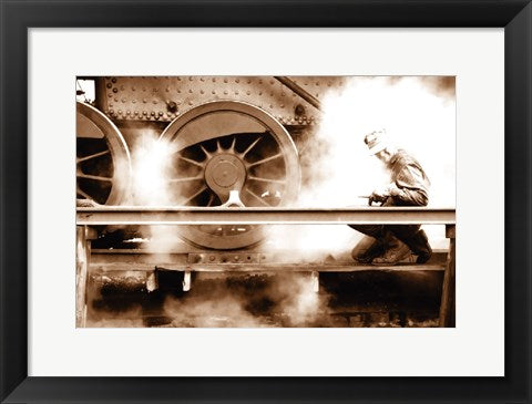 Framed Art Steam (Sepia) by Donald Kerwin Wall Decor 18x24 Artwork
