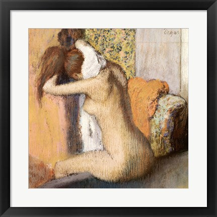 Framed Art After the Bath by Edgar Degas Wall Decor 18x24 Artwork