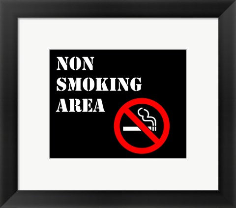 Framed Art Non Smoking Area Wall Decor 18x24 Artwork