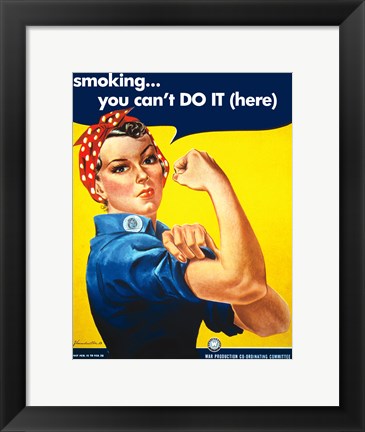Framed Art Smoking - You Cant Do It Wall Decor 18x24 Artwork