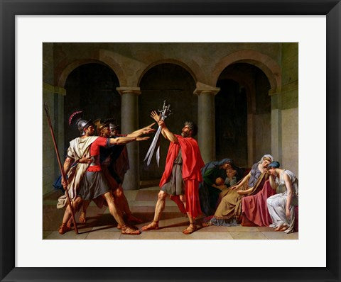 Framed Art The Oath of Horatii by Jacques-Louis David Wall Decor 18x24 Artwork