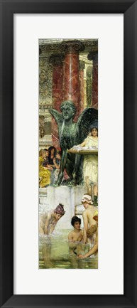 Framed Art In the Roman Baths, or Roman Women In The Bath, 1876 by Sir Lawrence Alma-Tadema Wall Decor 18x24 Artwork