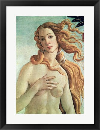 Framed Art Venus, detail from The Birth of Venus, c.1485 by Sandro Botticelli Wall Decor 18x24 Artwork