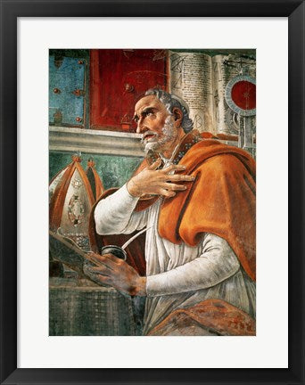 Framed Art St. Augustine in his Cell, c.1480 by Sandro Botticelli Wall Decor 18x24 Artwork