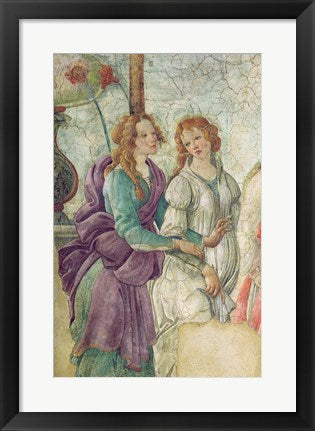 Framed Art Frame Art Detail of Venus and the Graces offering gifts to a young girl, 1486 by Sandro Botticelli Wall Decor 18x24 Artwork