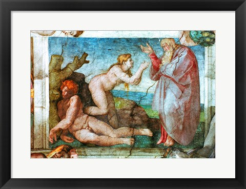 Framed Art Sistine Chapel ceiling: Creation of eve, with four Ignudi, 1511 by Michelangelo Buonarroti Wall Decor 18x24 Artwork