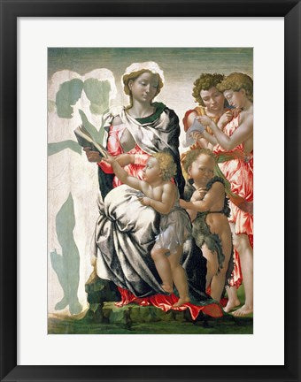 Framed Art Madonna and Child with St. John, c.1495 by Michelangelo Buonarroti Wall Decor 18x24 Artwork