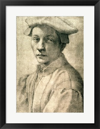 Framed Art Portrait of Andrea Quaratesi, c.1532 by Michelangelo Buonarroti Wall Decor 18x24 Artwork