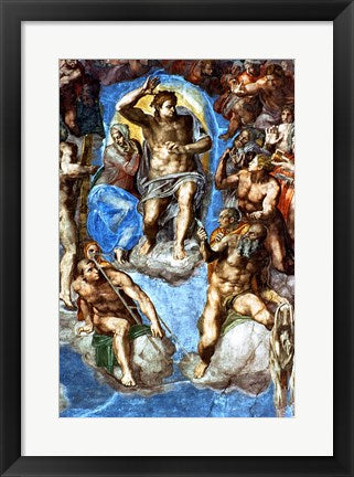 Framed Art Frame Art Christ, detail from 'The Last Judgement', in the Sistine Chapel by Michelangelo Buonarroti Wall Decor 18x24 Artwork