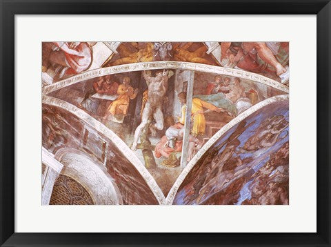 Framed Art Sistine Chapel Ceiling: Haman by Michelangelo Buonarroti Wall Decor 18x24 Artwork