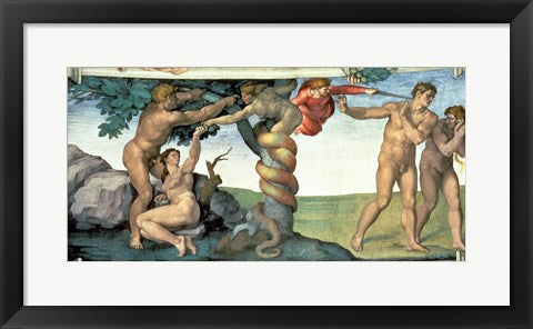Framed Art Sistine Chapel Ceiling (1508-12): The Fall of Man, 1510 by Michelangelo Buonarroti Wall Decor 18x24 Artwork