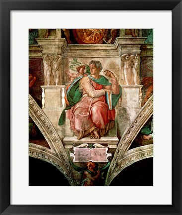Framed Art Sistine Chapel Ceiling: The Prophet Isaiah by Michelangelo Buonarroti Wall Decor 18x24 Artwork