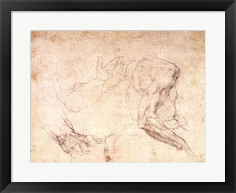 Framed Art Studies of hands and an arm by Michelangelo Buonarroti Wall Decor 18x24 Artwork
