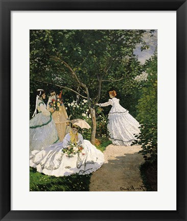 Framed Art Women in the Garden, 1867 by Claude Monet Wall Decor 18x24 Artwork
