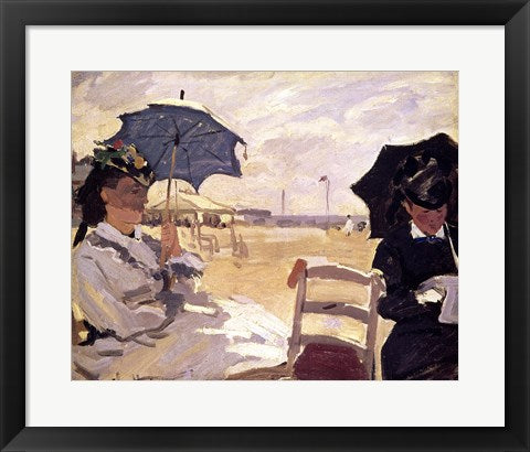Framed Art The Beach at Trouville, 1870 by Claude Monet Wall Decor 18x24 Artwork