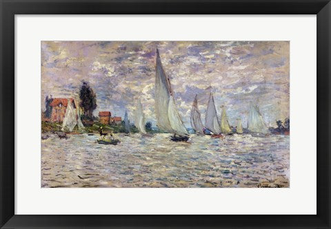 Framed Art The Boats, or Regatta at Argenteuil, c.1874 by Claude Monet Wall Decor 18x24 Artwork