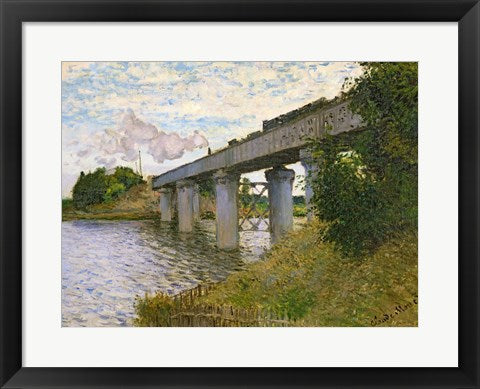 Framed Art The Railway Bridge at Argenteuil, c.1873-4 by Claude Monet Wall Decor 18x24 Artwork